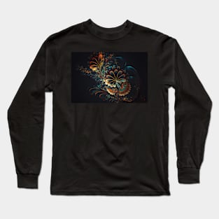 Abstract Floral Garden Botanical Print Long Sleeve T-Shirt